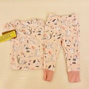 New Angel Dear Pretty Kittens/Pink S/S Loungewear Pajama Set 6-12 months